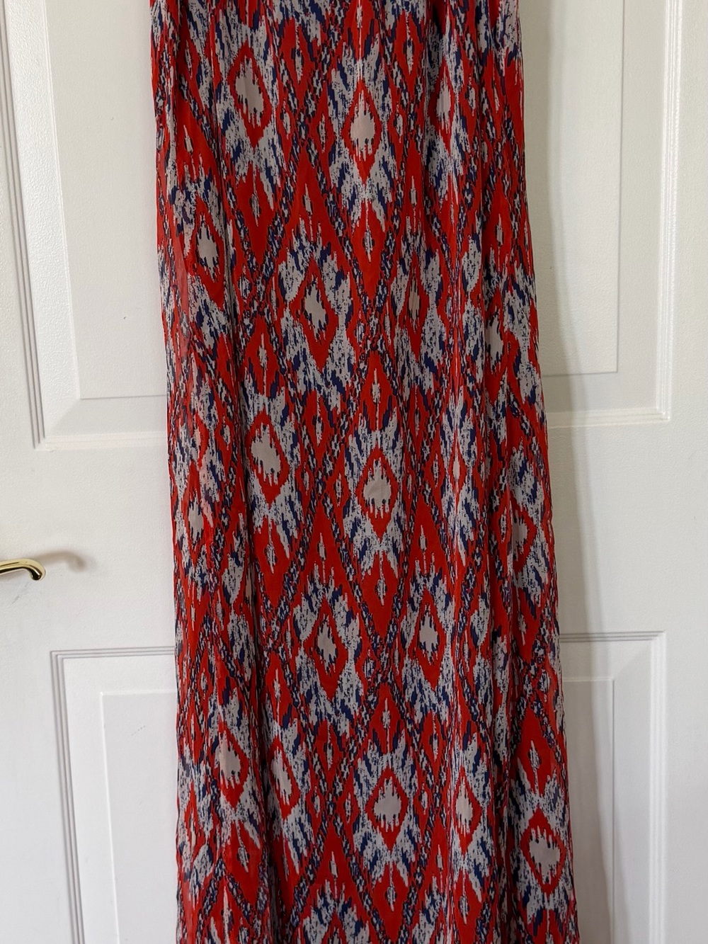 Hive & Honey Floral Chiffon Maxi Dress Size M Rope Strap Nautical Boho Patriotic